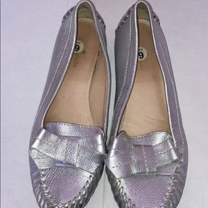 Kate Spade Silver Bow Loafer Size 9